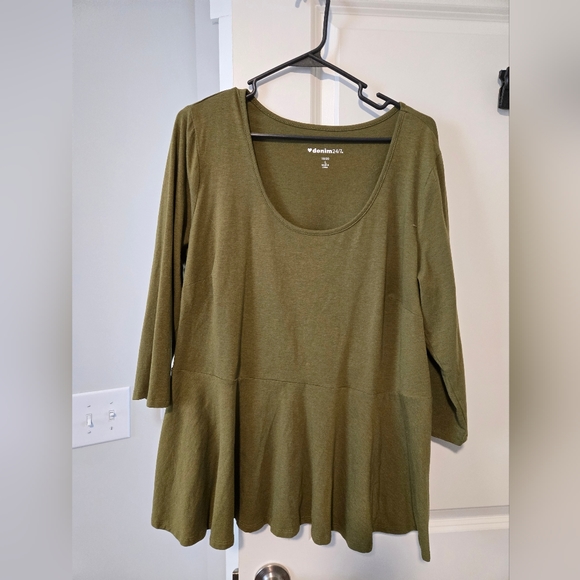 Denim 24/7 Olive Long Sleeve Dress - Picture 1 of 2